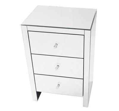 G73076 Mirrored Nightstand Bedside Table
